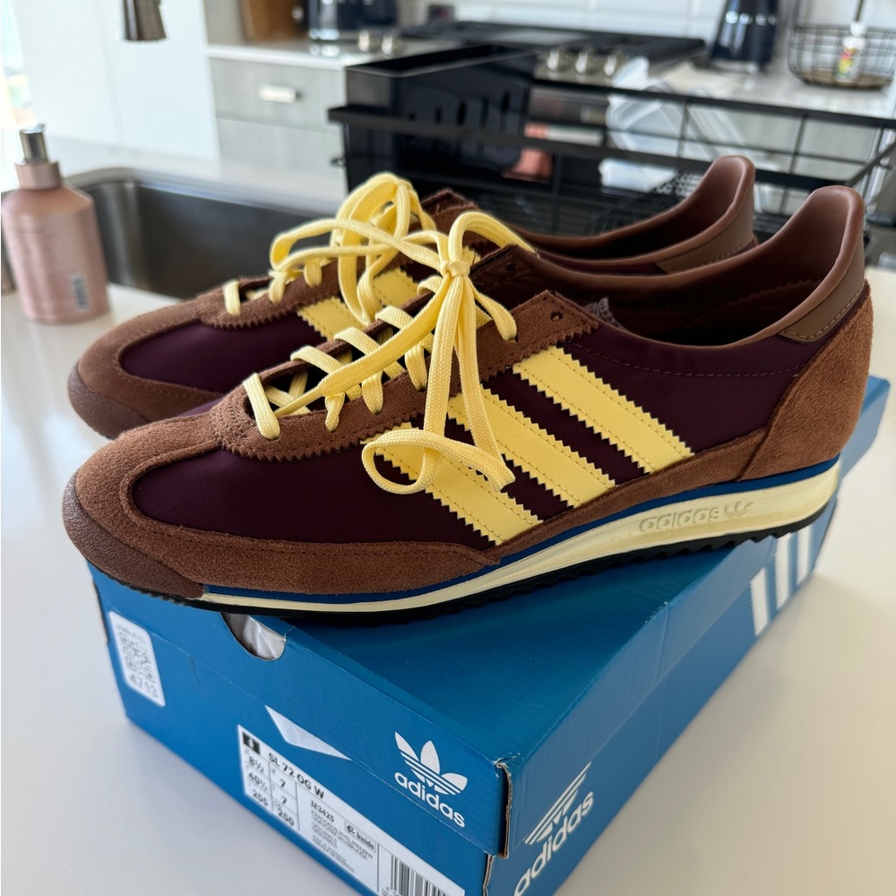 Adidas Women's Sneakers - Maroon and Yellow